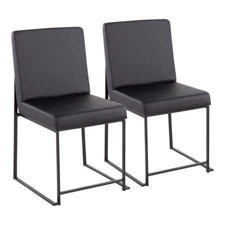 LUMISOURCE High Back Fuji Dining Chair - Set of 2 PR DC-HBFUJI BKBK2